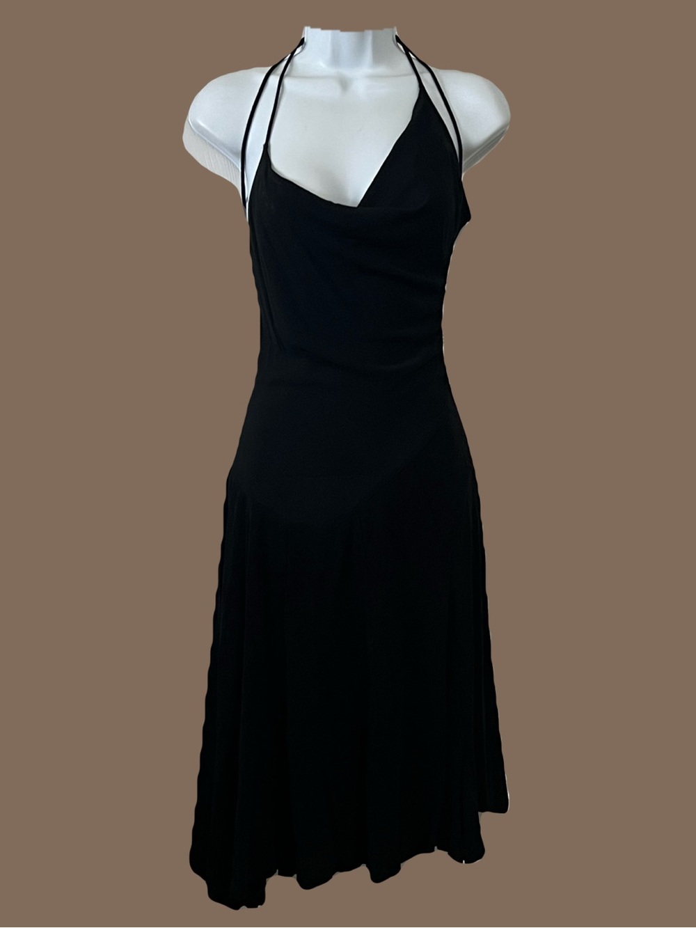 Diane Von Furstenberg Black Strapless Halter Midi Dress
